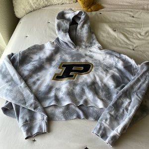 Purdue Tie-Dye Cropped Hoodie